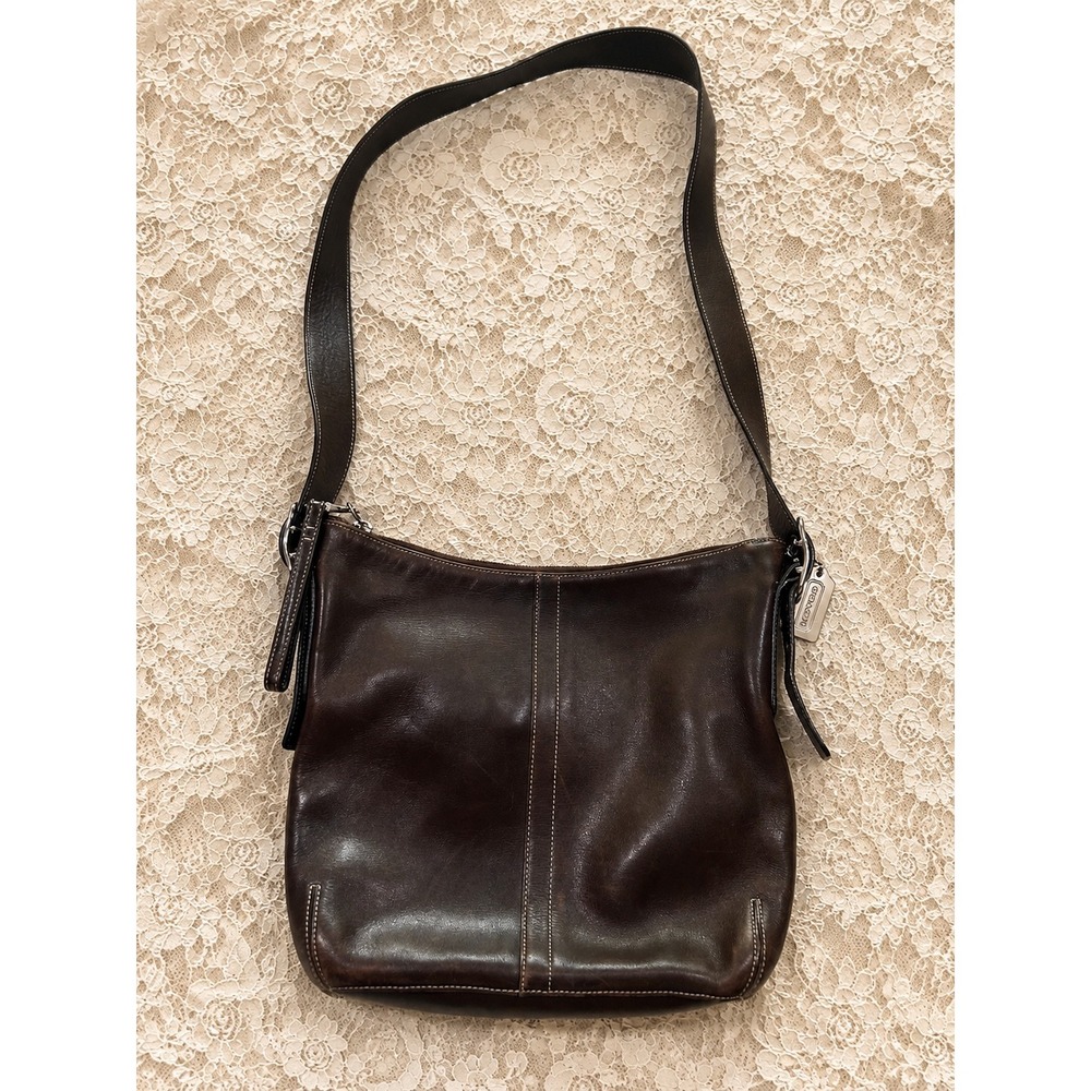 VTG Y2K Coach Brown Leather Legacy Hobo Shoulder Bag 9326 Retro Boho Western